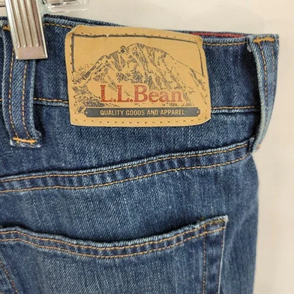 L.L. Bean Natural Fit 42x29 (Actual 43x29 1/4) 100% Cotton Blue Denim Jeans - Picture 4 of 8